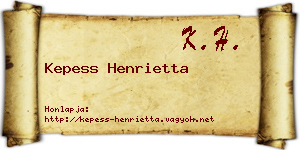 Kepess Henrietta névjegykártya
